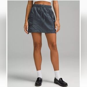 LULULEMON Nylon Cargo Mini Skirt Oil Grey Small NWOT